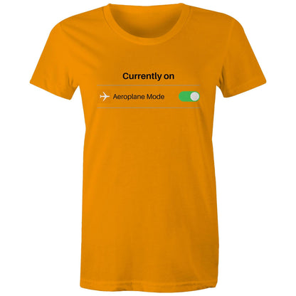 Currently On Aeroplane Mode - Womens T-shirt Orange Womens T-shirt Tech