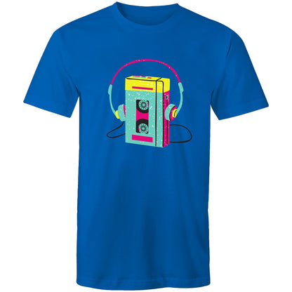 Wired For Sound, Music Player - Mens T-Shirt Bright Royal Mens T-shirt Mens Music Retro