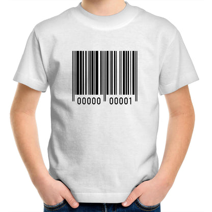 Barcode - Kids Youth Crew T-Shirt White Kids Youth T-shirt