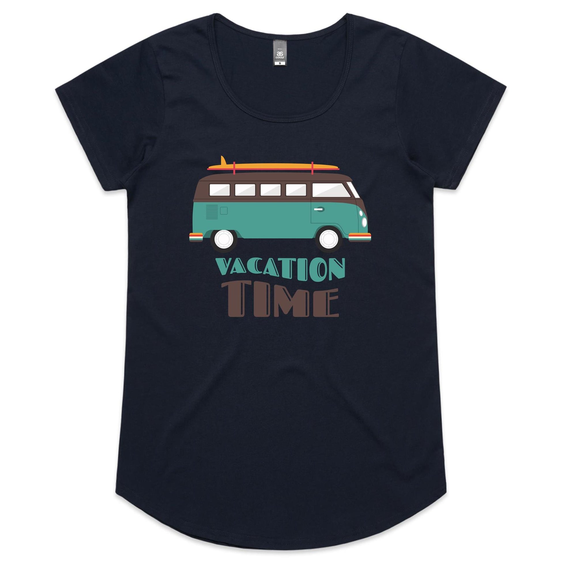 Vacation Time - Womens Scoop Neck T-Shirt Navy Womens Scoop Neck T-shirt Summer Womens