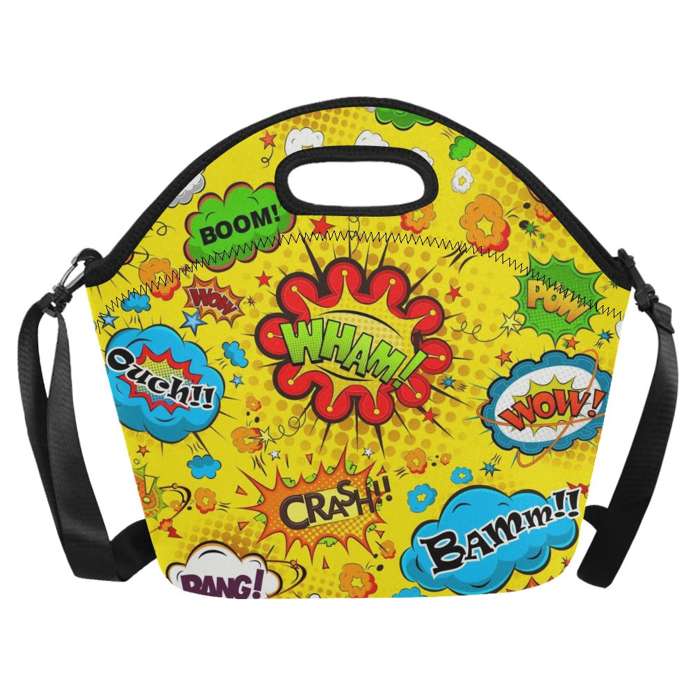 Comic Book Yellow - Neoprene Lunch Bag/Large Neoprene Lunch Bag/Large comic Printed Offshore