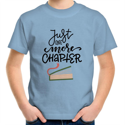 Just One More Chapter - Kids Youth Crew T-Shirt Carolina Blue Kids Youth T-shirt Reading