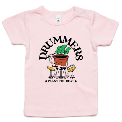 Drummers - Baby T-shirt Pink Baby T-shirt Music Plants