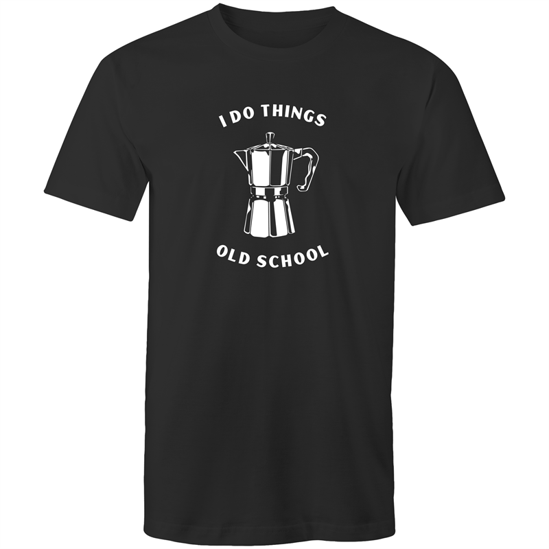 Old School - Mens T-Shirt Black Mens T-shirt Coffee Funny Mens