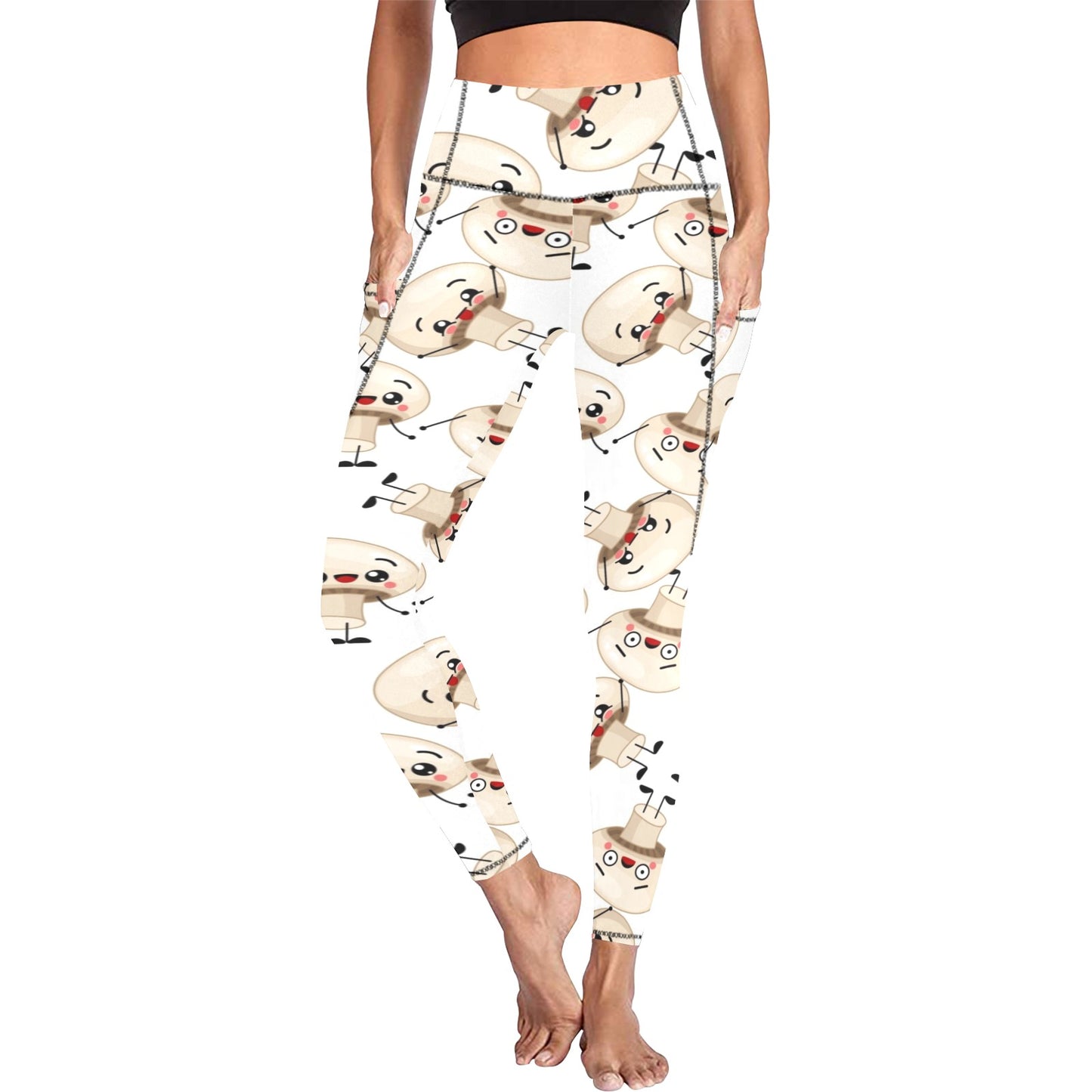 Cute Mushrooms - Women's Leggings with Pockets Women's Leggings with Pockets S - 2XL Food Plants