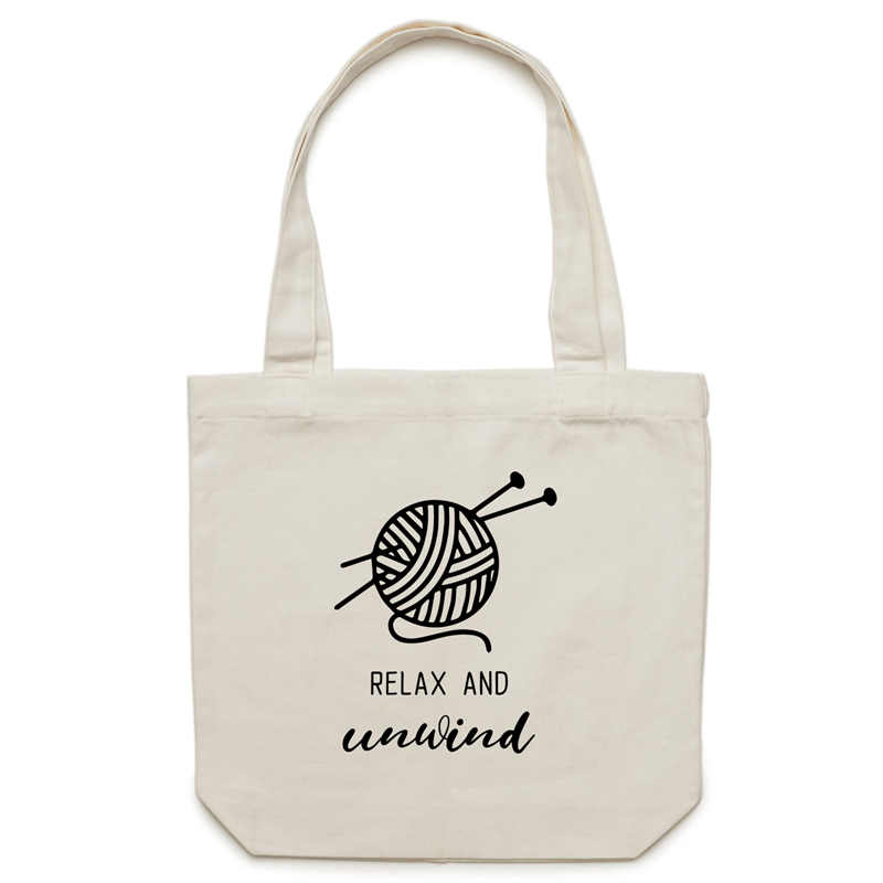 Relax and Unwind - Canvas Tote Bag Cream One-Size Tote Bag Environment Reusable