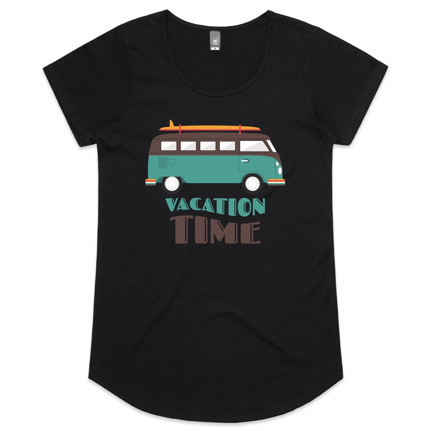 Vacation Time - Womens Scoop Neck T-Shirt Black Womens Scoop Neck T-shirt Summer Womens