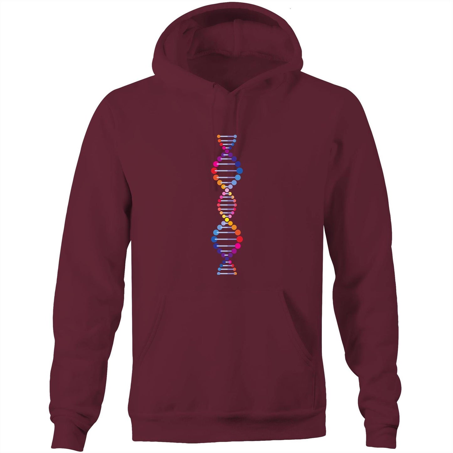DNA - Pocket Hoodie Sweatshirt Burgundy Hoodie Mens Science Womens