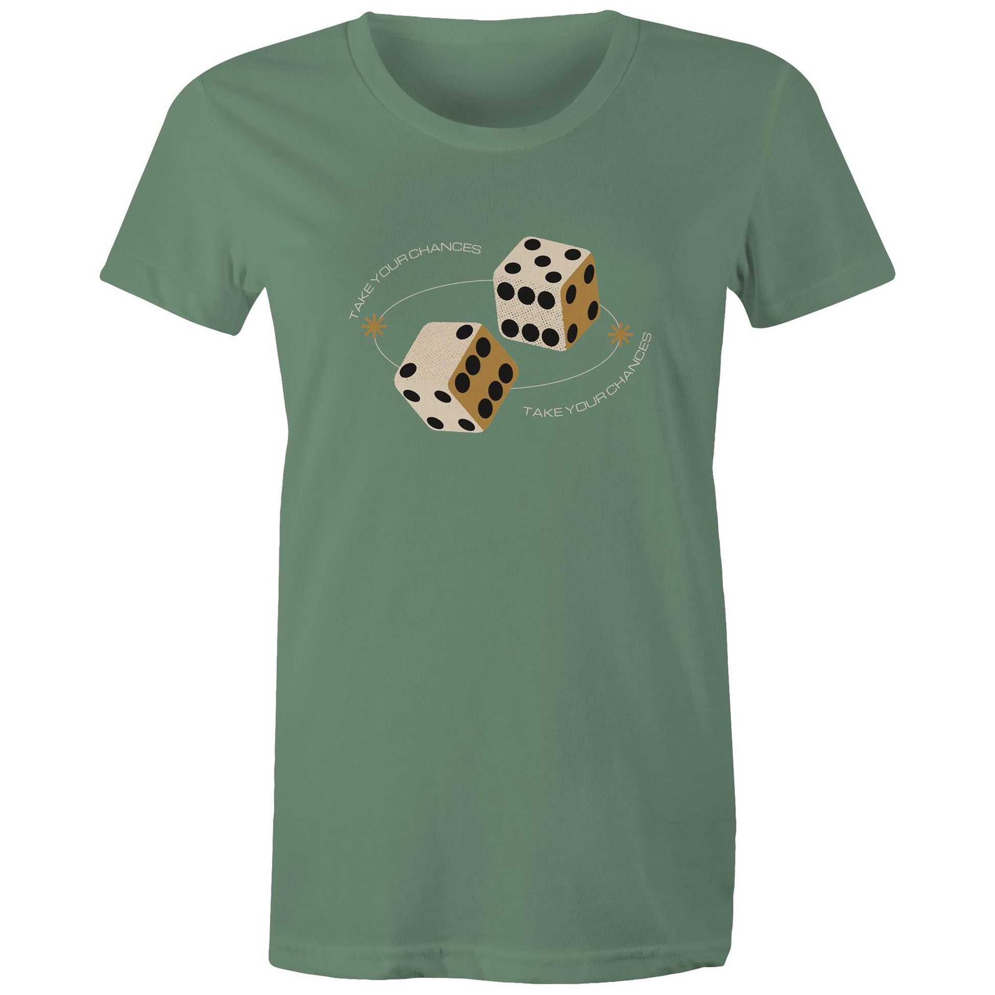 Dice, Take Your Chances - Womens T-shirt Sage Womens T-shirt Games