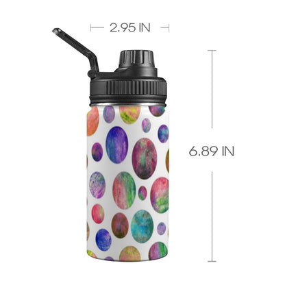 Watercolour Planets - Kids Water Bottle with Chug Lid (12 oz) Kids Water Bottle with Chug Lid
