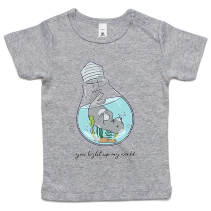 You Light Up My World - Baby T-shirt Grey Marle Baby T-shirt animal