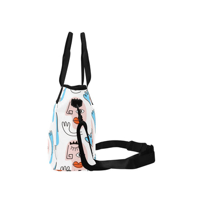 Faces - Tote Bag with Shoulder Strap Nylon Tote Bag