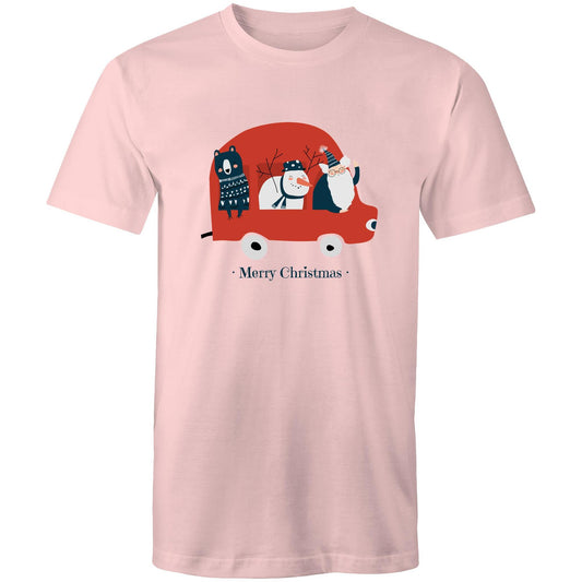 Santa Car - Mens T-Shirt Pink Christmas Mens T-shirt Merry Christmas