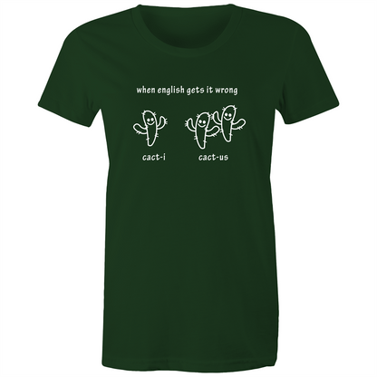 Cacti Cactus - Women's T-shirt Forest Green Womens T-shirt Funny Plants Womens