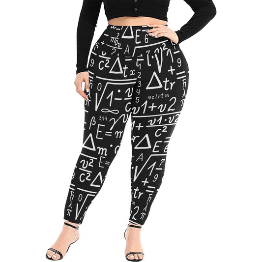 Mathematics - Women's Extra Plus Size High Waist Leggings Women's Extra Plus Size High Waist Leggings Maths Printed Offshore