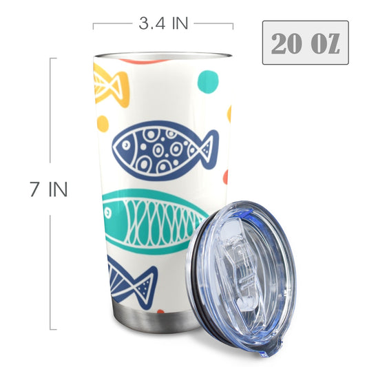 Fish - 20oz Travel Mug with Clear Lid Clear Lid Travel Mug