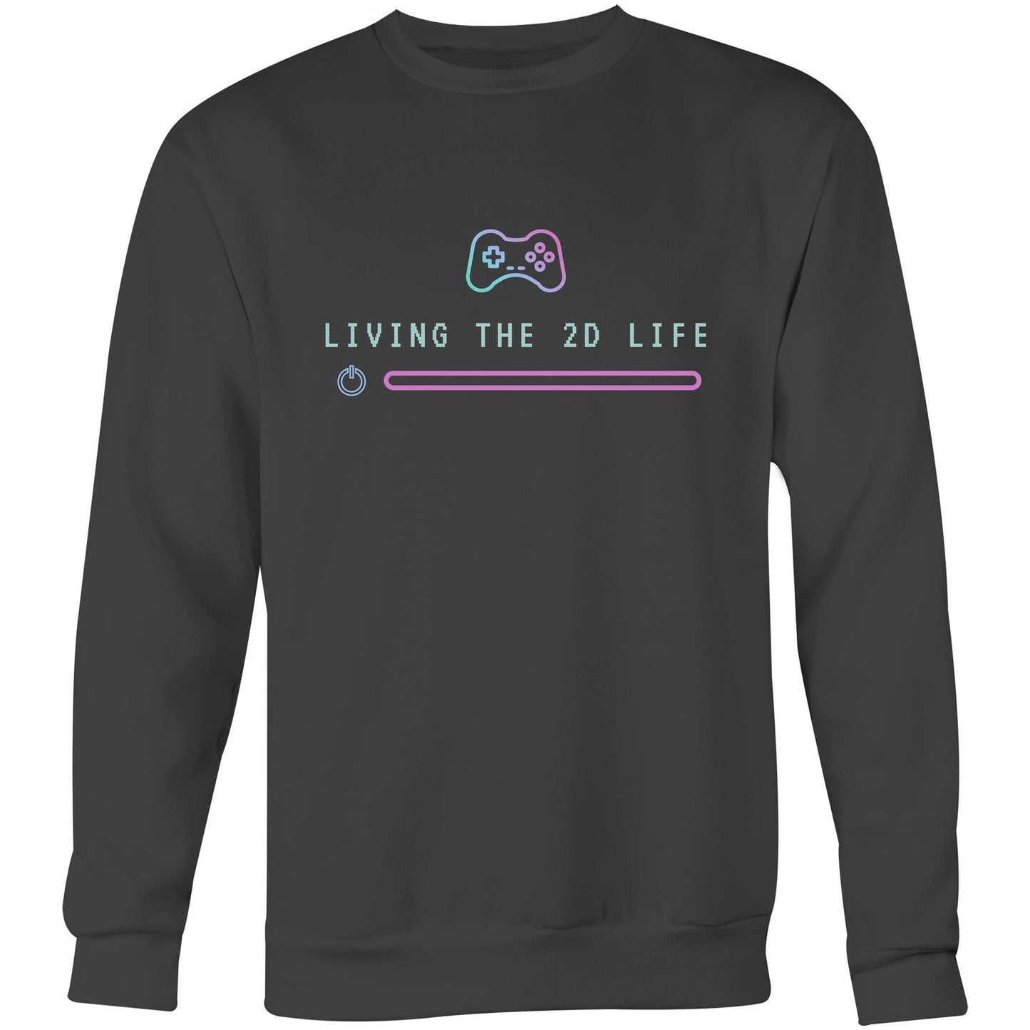 Living The 2D Life - Crew Sweatshirt Coal Sweatshirt Games Tech