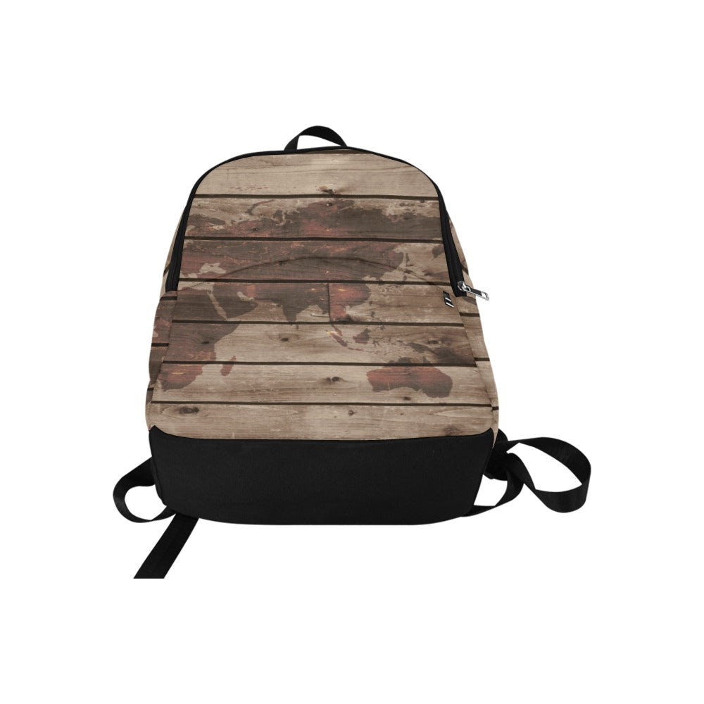 Map On Wood - Fabric Backpack for Adult Adult Casual Backpack Printed Offshore