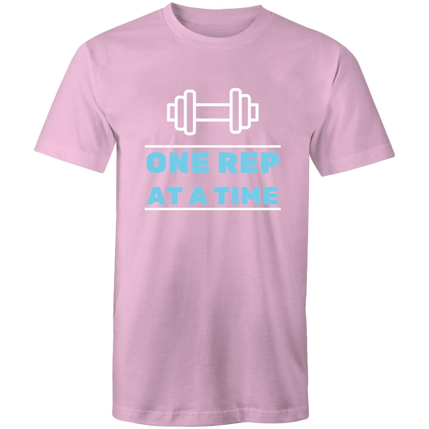 One Rep At A Time - Short Sleeve T-shirt Pink Fitness T-shirt Fitness Mens Womens