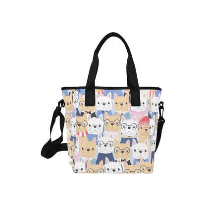 Dog Crowd - Tote Bag with Shoulder Strap Nylon Tote Bag