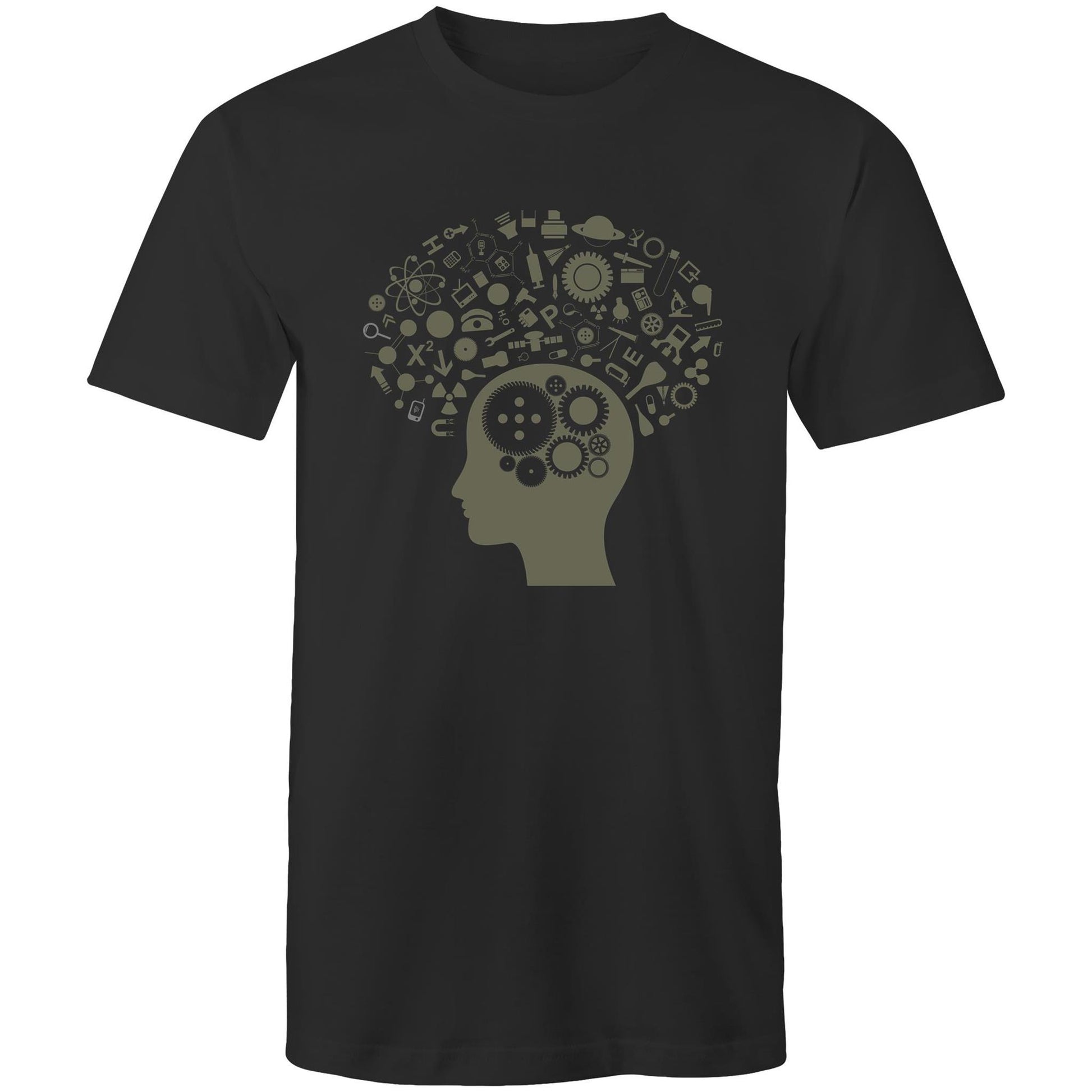 Science Brain - Mens T-Shirt Black Mens T-shirt Mens Science