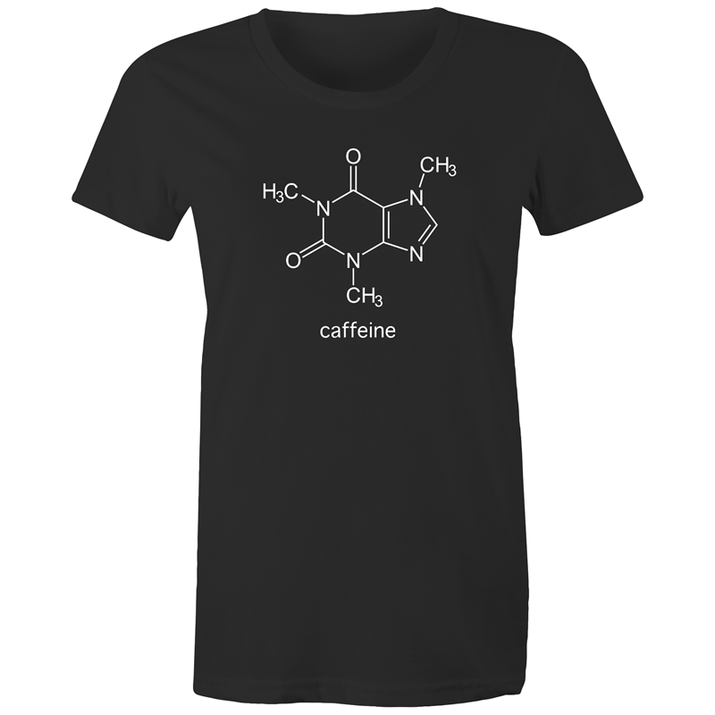 Caffeine Molecule - Women's T-shirt Black Womens T-shirt Coffee Science Womens