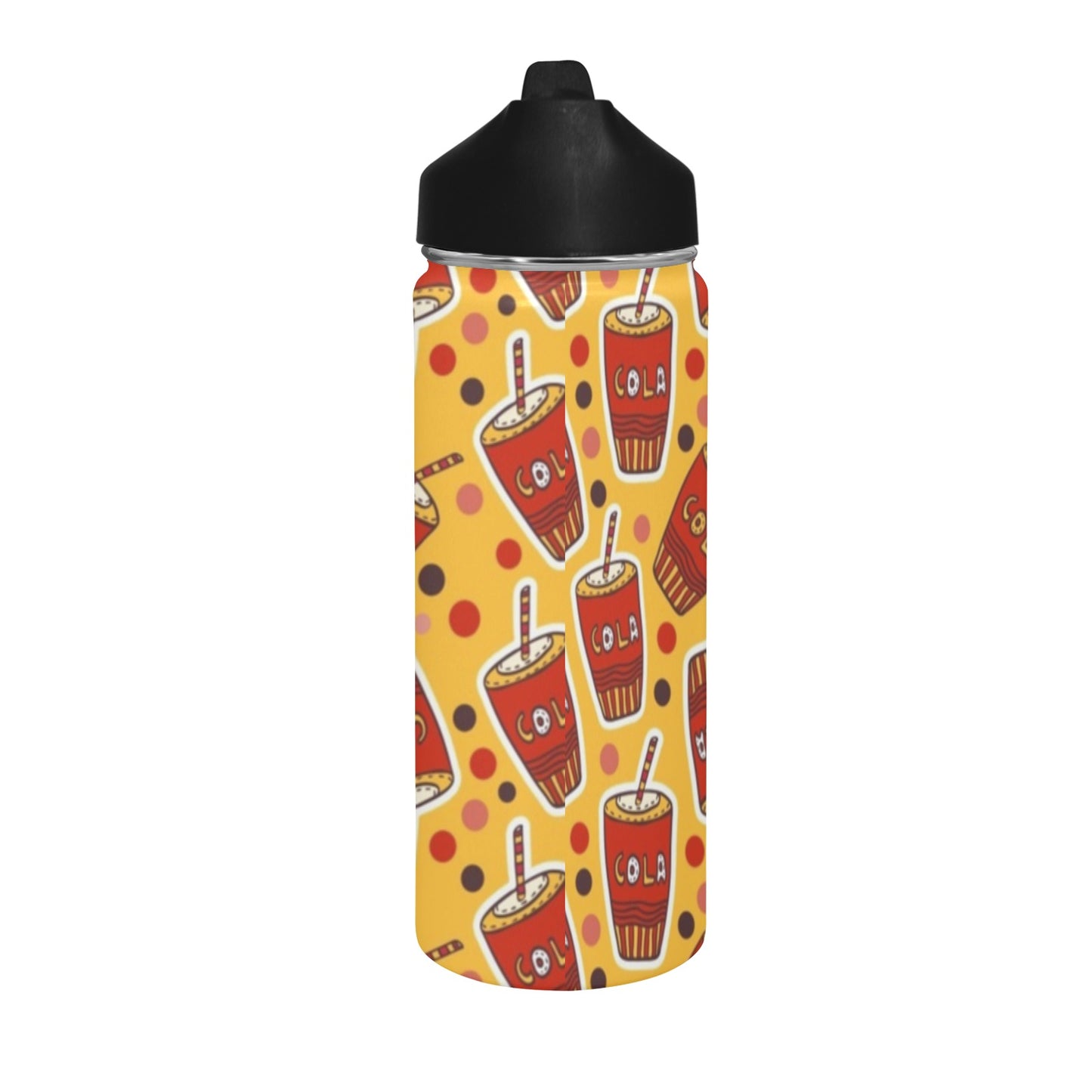 Cola Insulated Water Bottle with Straw Lid (18 oz) Insulated Water Bottle with Straw Lid Printed Offshore