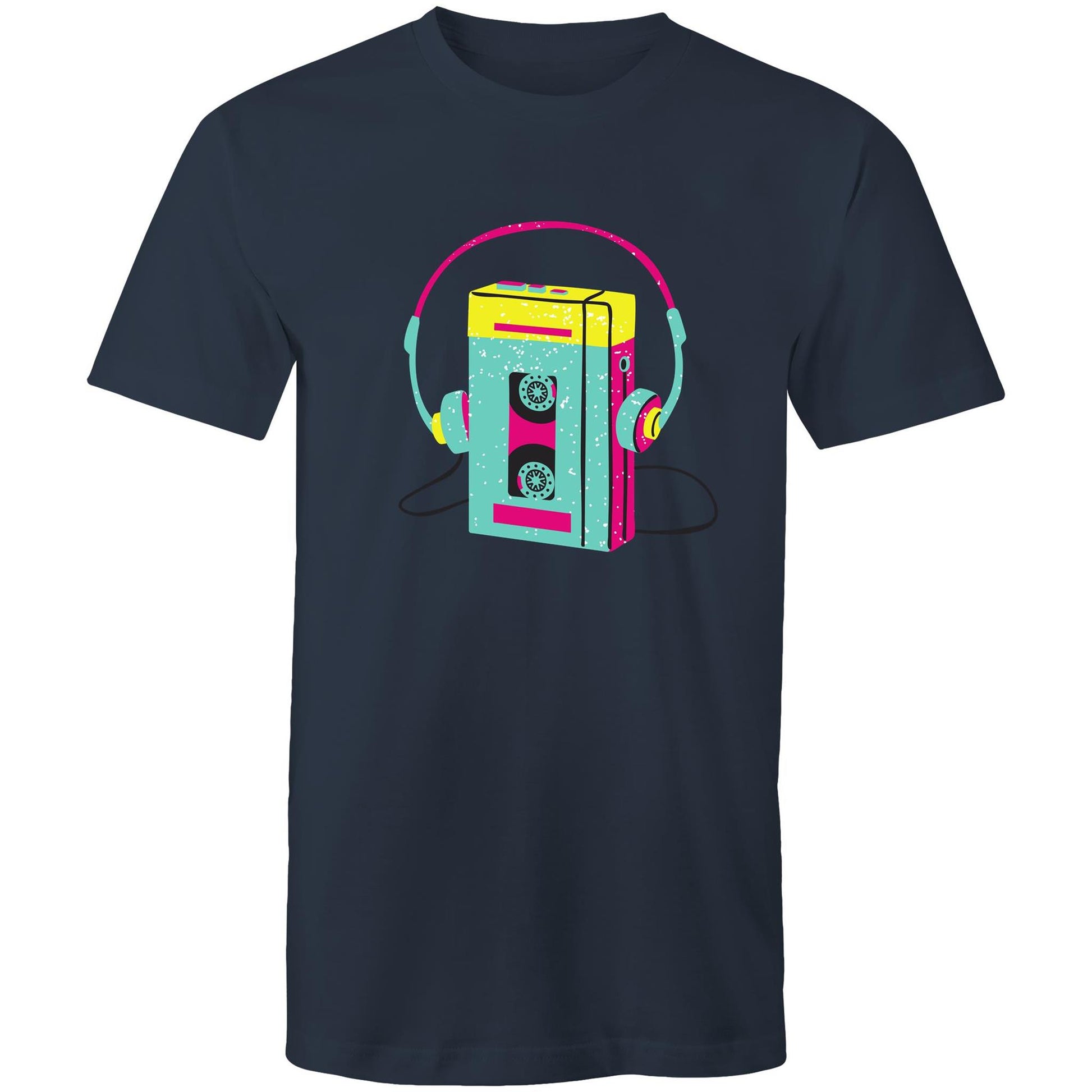 Wired For Sound, Music Player - Mens T-Shirt Navy Mens T-shirt Mens Music Retro