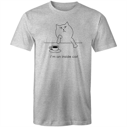 I'm An Inside Cat - Mens T-Shirt Grey Marle Mens T-shirt animal Funny Mens