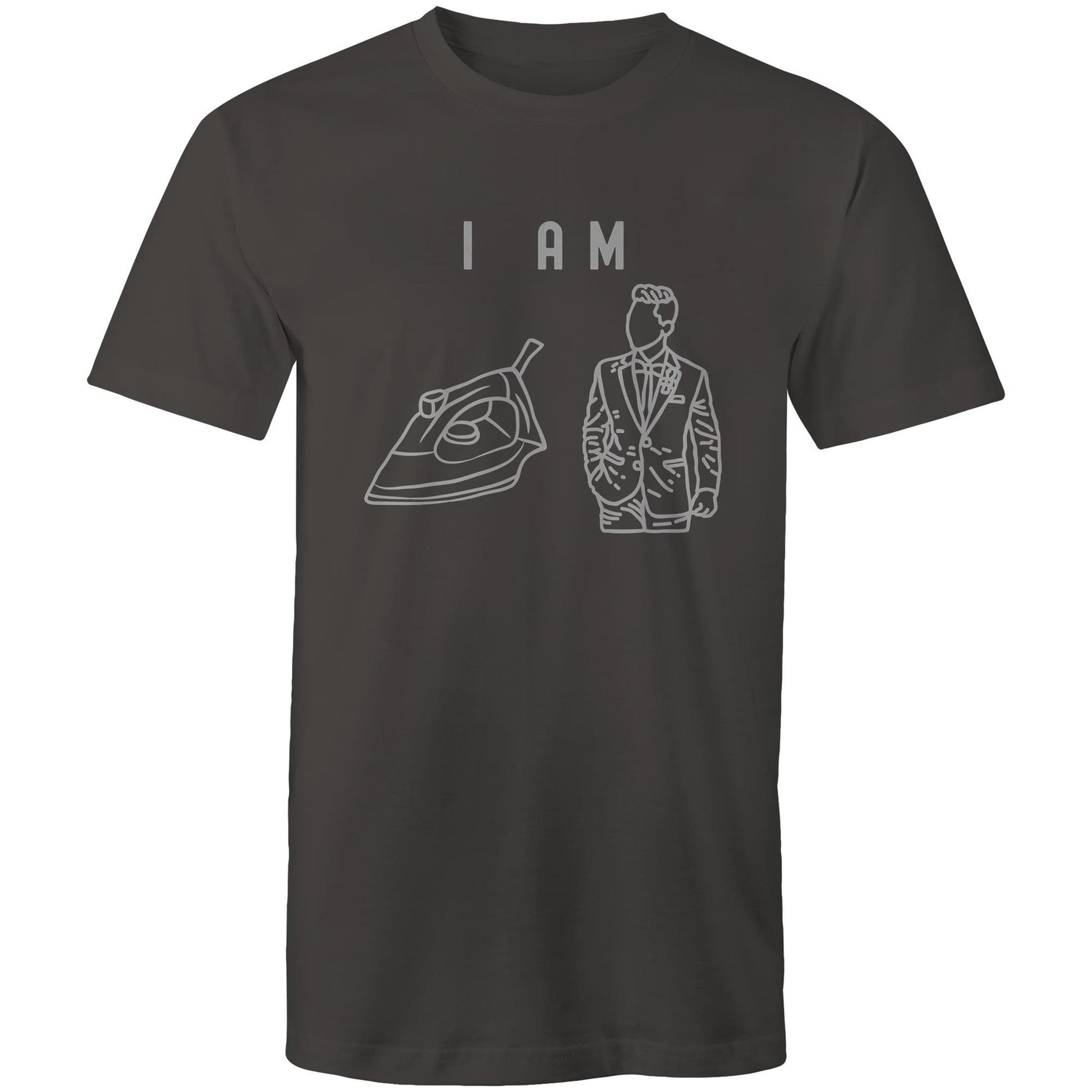 I Am Ironing Man - Mens T-Shirt Charcoal Mens T-shirt comic Funny