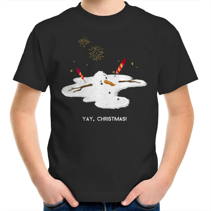 Yay, Christmas - Kids Youth Crew T-Shirt Black Christmas Kids T-shirt Merry Christmas