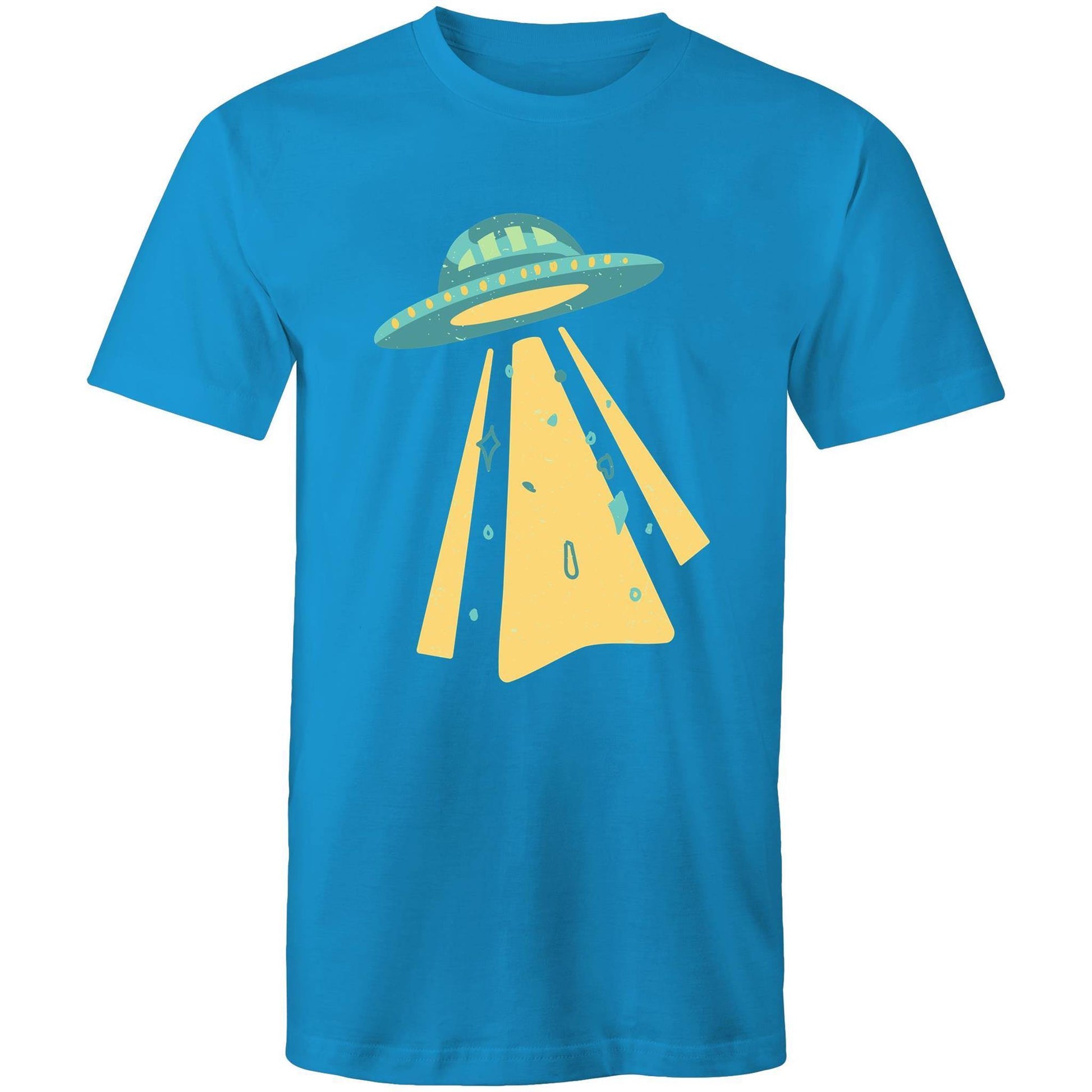 UFO - Mens T-Shirt Arctic Blue Mens T-shirt Mens Retro Sci Fi Space