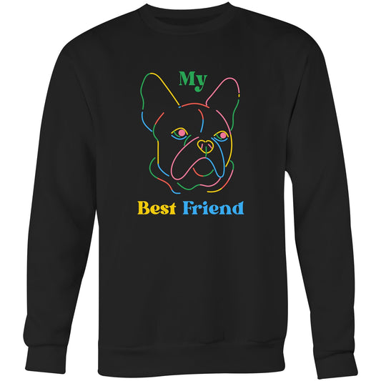 My Best Friend, Dog - Crew Sweatshirt Black Sweatshirt animal