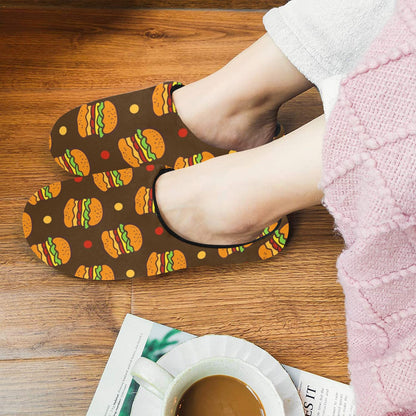 Burgers - Women's Non-Slip Cotton Slippers Women's Non-Slip Cotton Slippers Food Printed Offshore