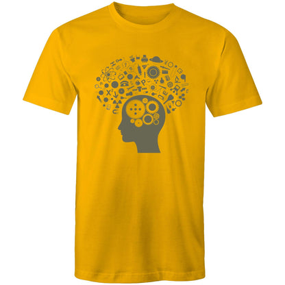 Science Brain - Mens T-Shirt Gold Mens T-shirt Mens Science