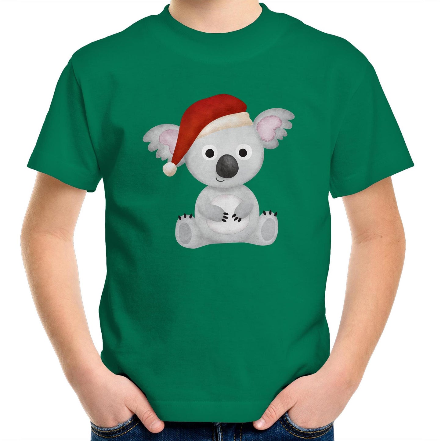 Christmas Koala - Kids Youth Crew T-Shirt Kelly Green Christmas Kids T-shirt Merry Christmas