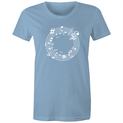 Music Circle - Women's T-shirt Carolina Blue Womens T-shirt Music Womens