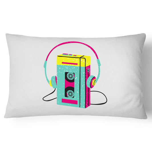 Wired For Sound, Music Player - 100% Cotton Pillow Case White One-Size Pillow Case Music Retro