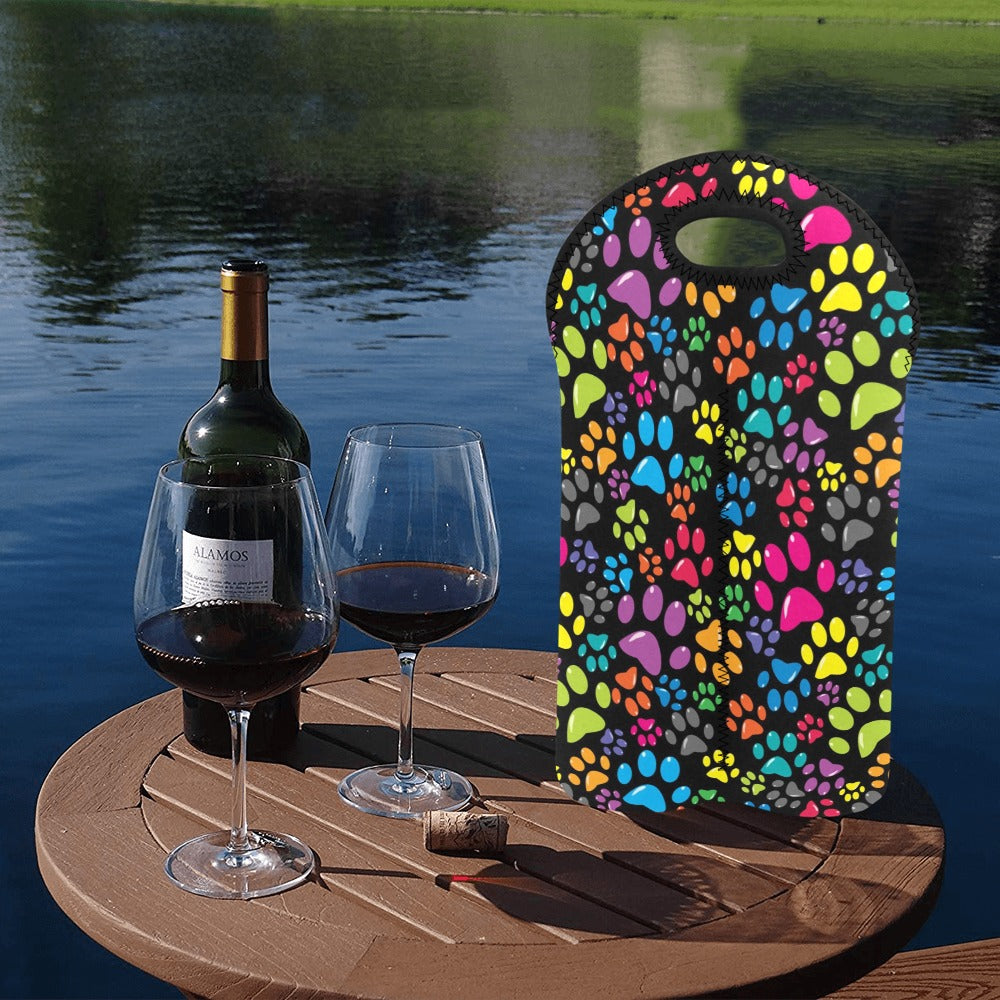 Dog Paws - 2-Bottle Neoprene Wine Bag 2 Bottle Wine Bag Printed Offshore