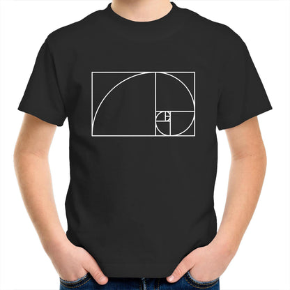 Fibonacci - Kids Youth Crew T-Shirt Black Kids Youth T-shirt Science
