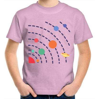 Solar System - Kids Youth Crew T-Shirt Pink Kids Youth T-shirt Science Space