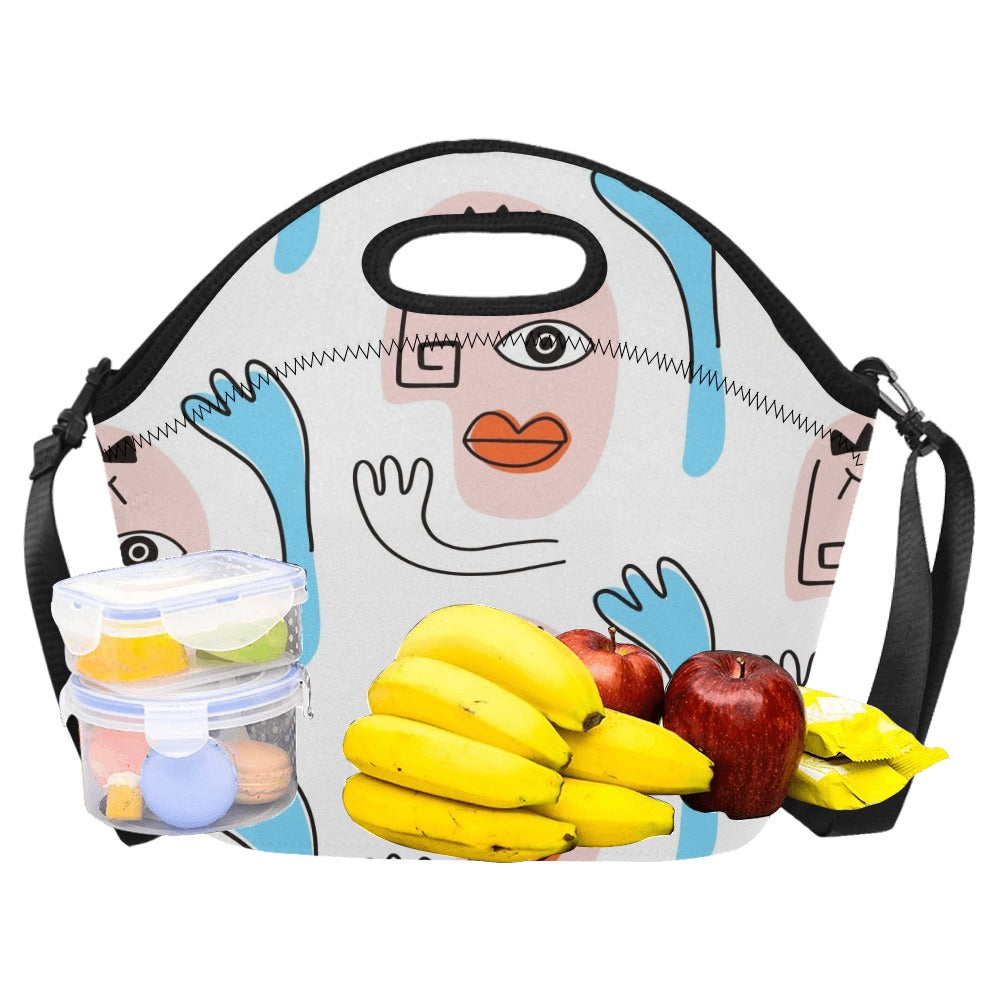 Faces - Neoprene Lunch Bag/Large Neoprene Lunch Bag/Large Printed Offshore