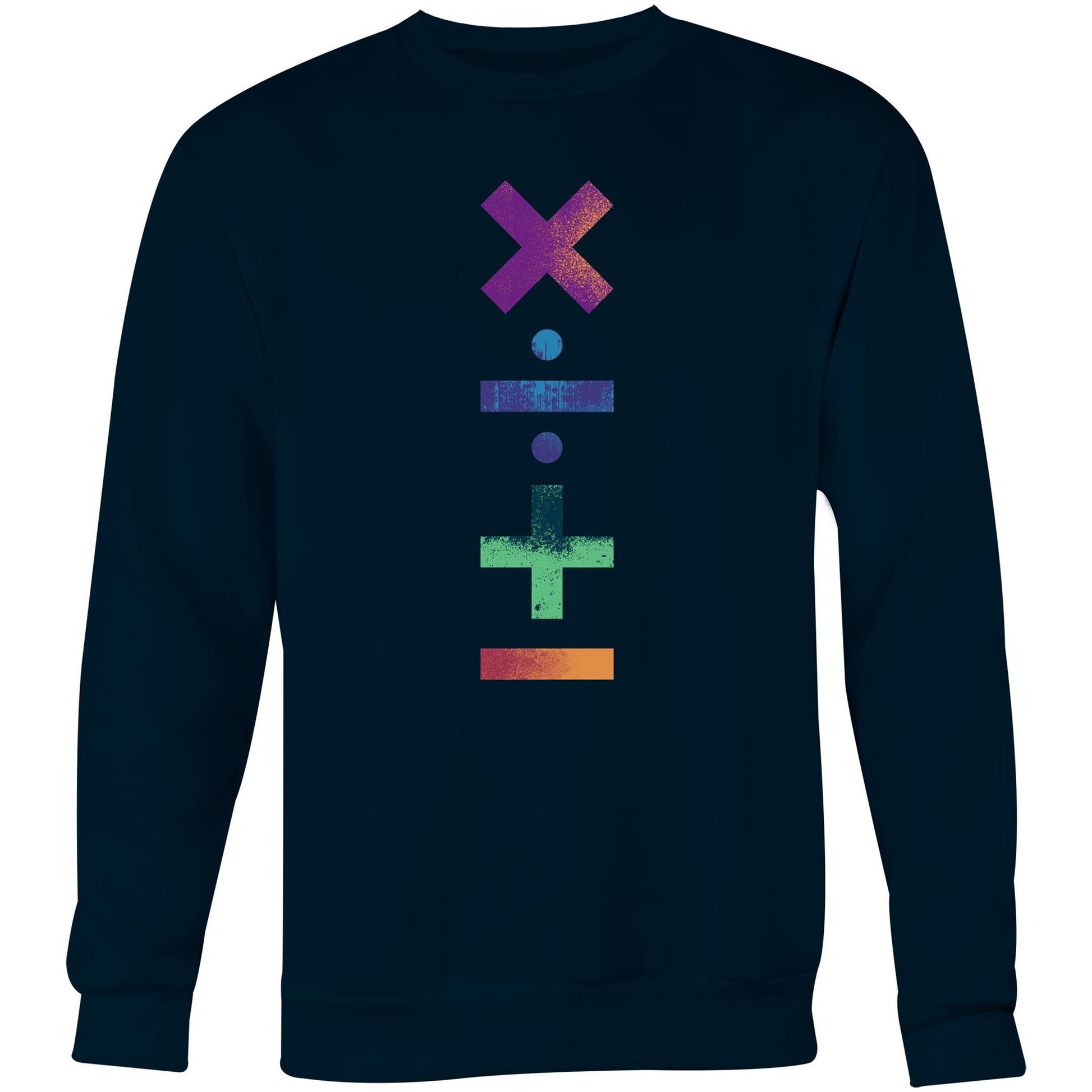 Math Symbols - Crew Sweatshirt Navy Sweatshirt Maths Science