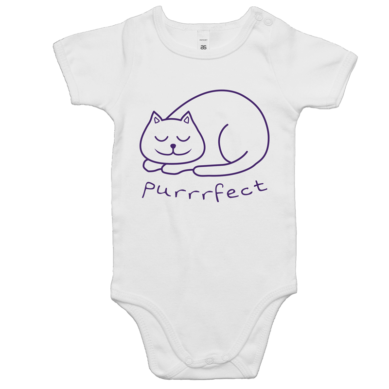 Purrrfect - Baby Bodysuit White Baby Bodysuit animal kids