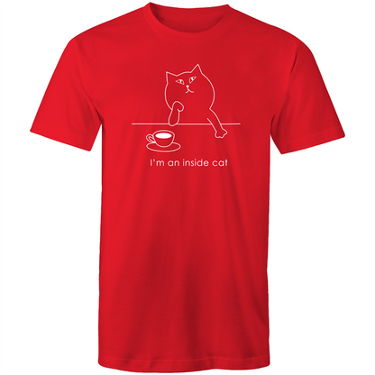 I'm An Inside Cat - Mens T-Shirt Red Mens T-shirt animal Funny Mens