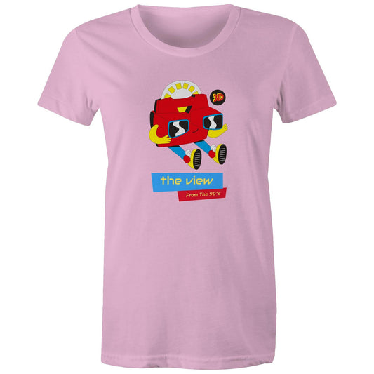 The View From The 90's - Womens T-shirt Pink Womens T-shirt Retro