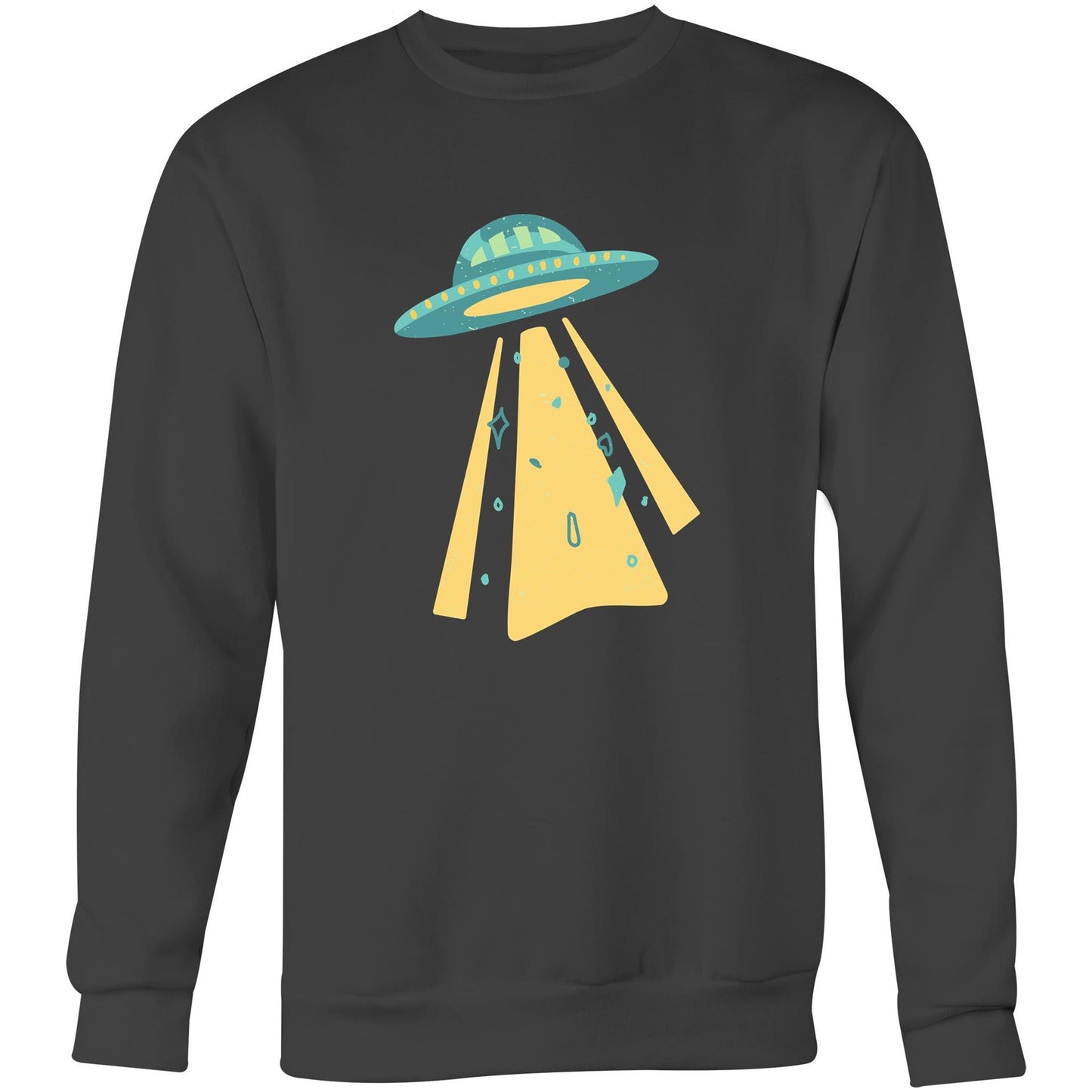 UFO - Crew Sweatshirt Coal Sweatshirt Mens Retro Sci Fi Space Womens
