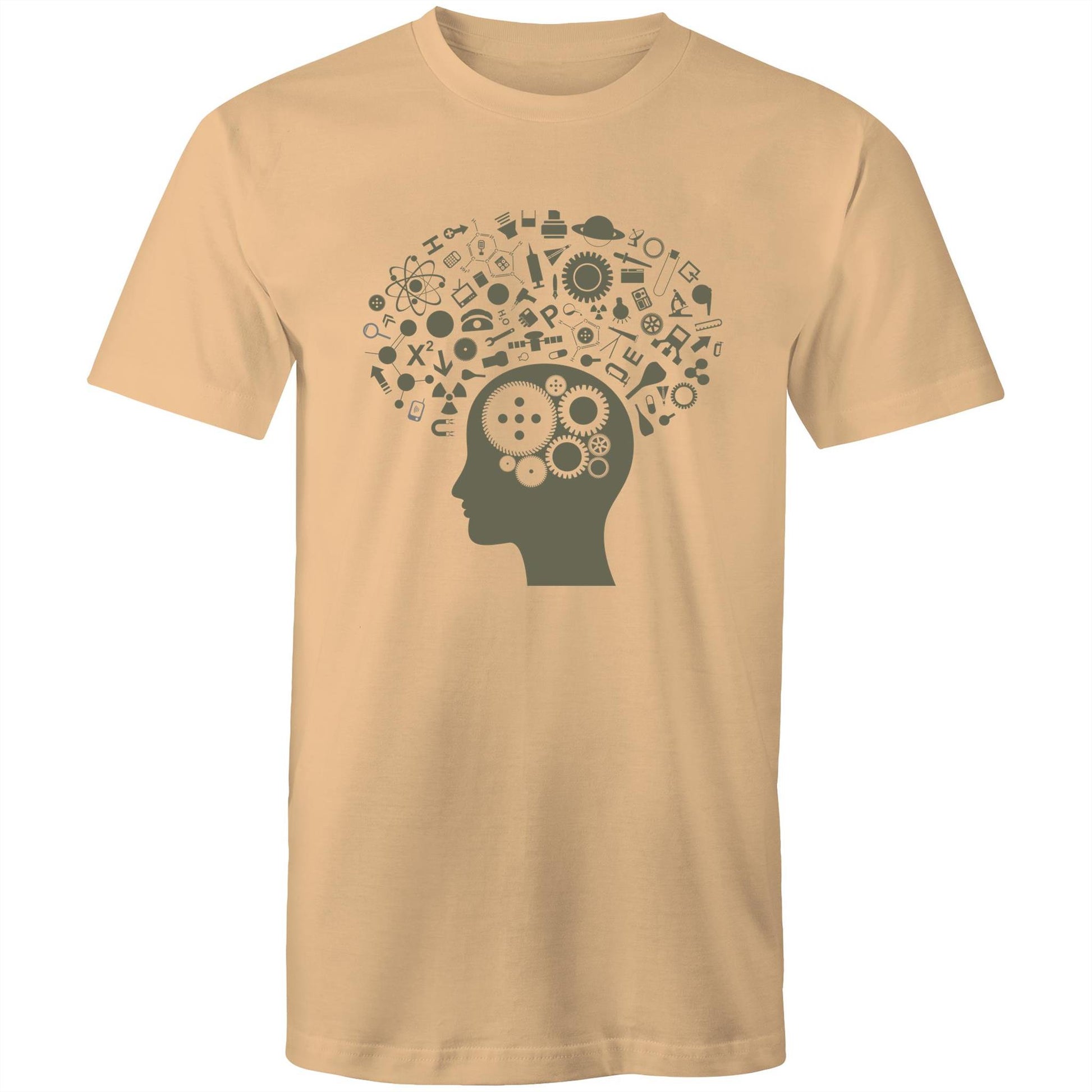 Science Brain - Mens T-Shirt Tan Mens T-shirt Mens Science