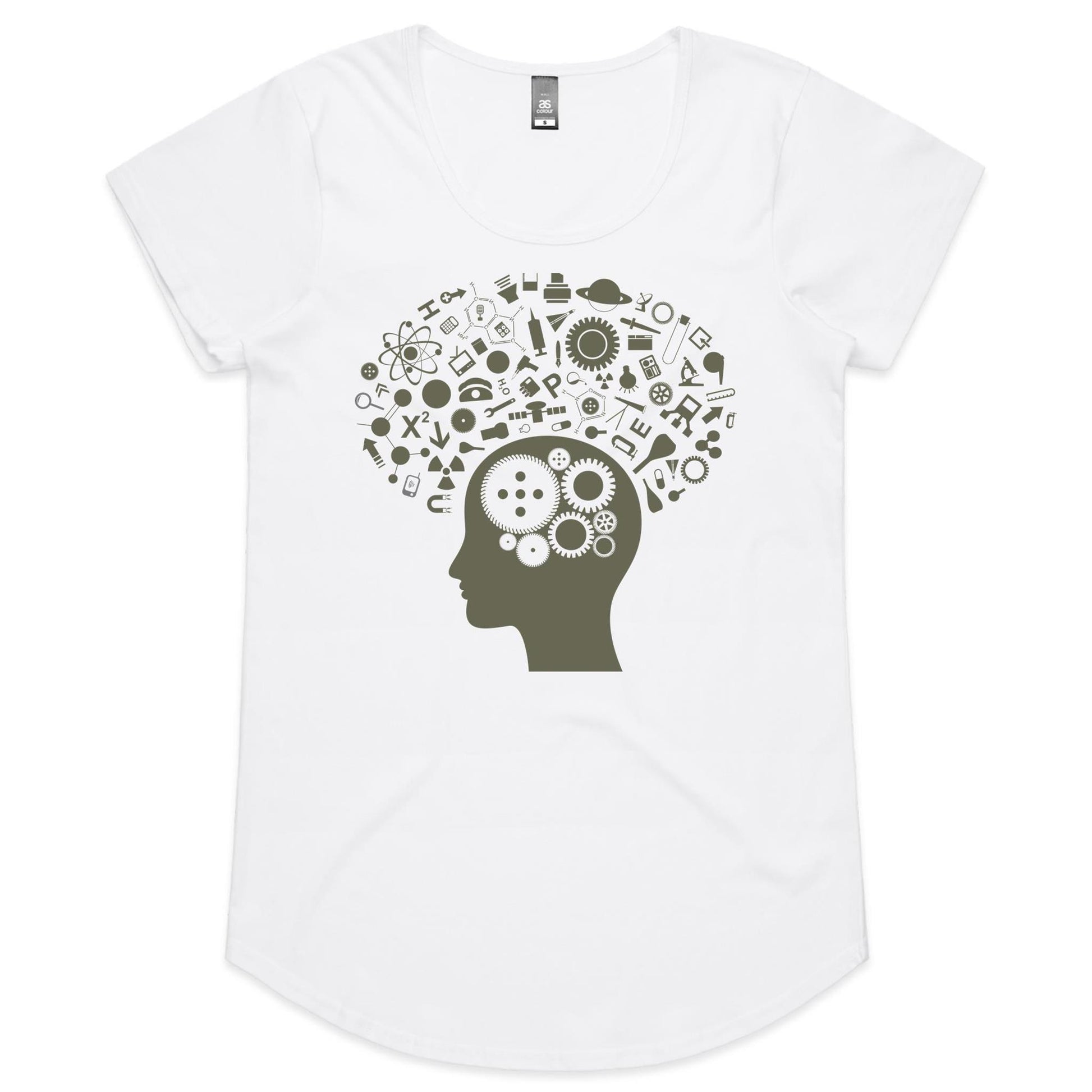 Science Brain - Womens Scoop Neck T-Shirt White Womens Scoop Neck T-shirt Funny Science Womens