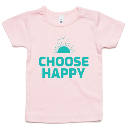 Choose Happy - Baby T-shirt Pink Baby T-shirt kids
